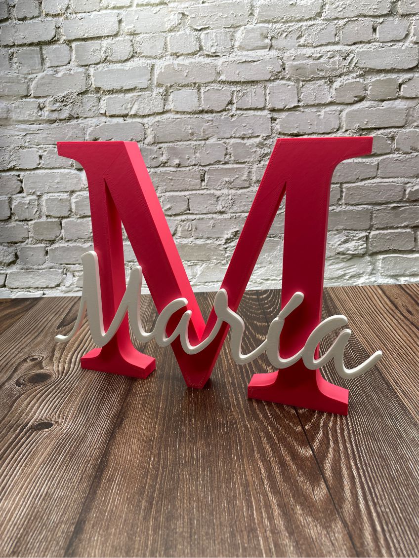 Letra inicial decorativa 23 cm personalizada con nombre