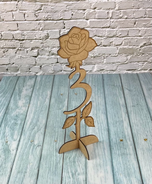 Número de mesa de madera con base para la decoración de Boda, Aniversario. Modelo 2