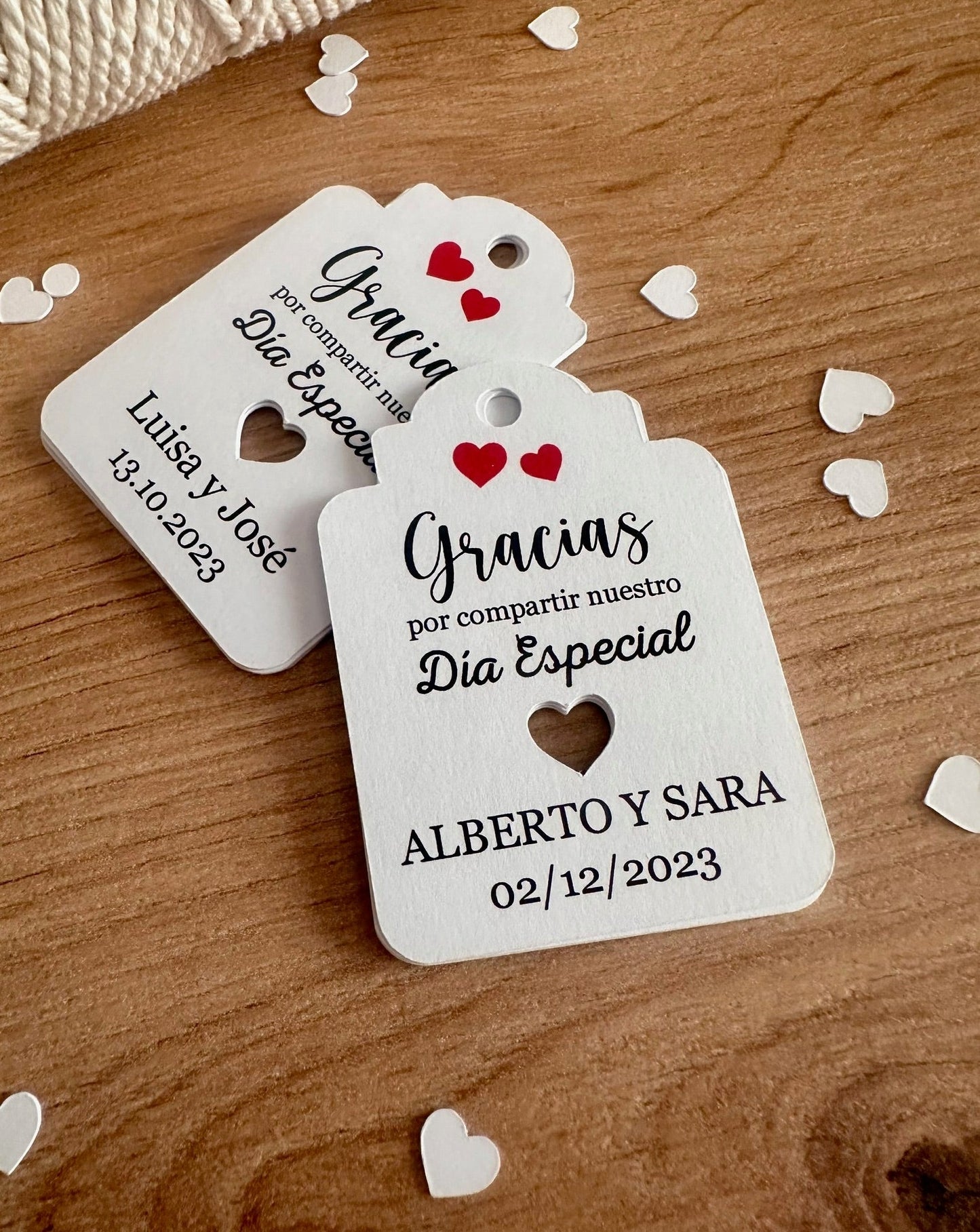 Tarjetas para detalles de boda. Modelo3