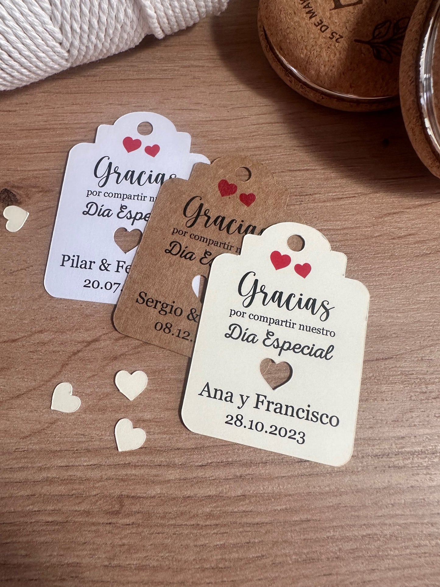 Tarjetas para detalles de boda. Modelo3