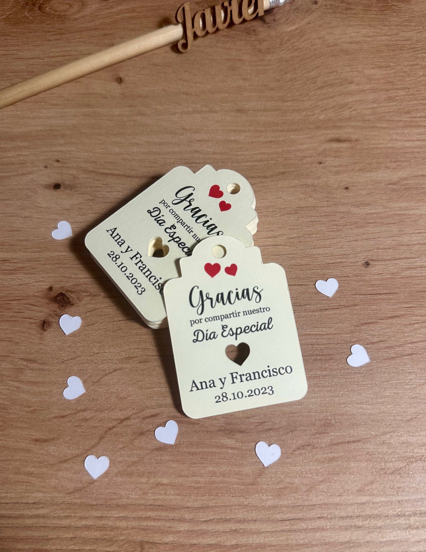 Tarjetas para detalles de boda. Modelo3