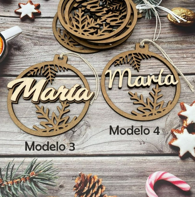 Bola de Navidad "Nieve" personalizada con nombre.