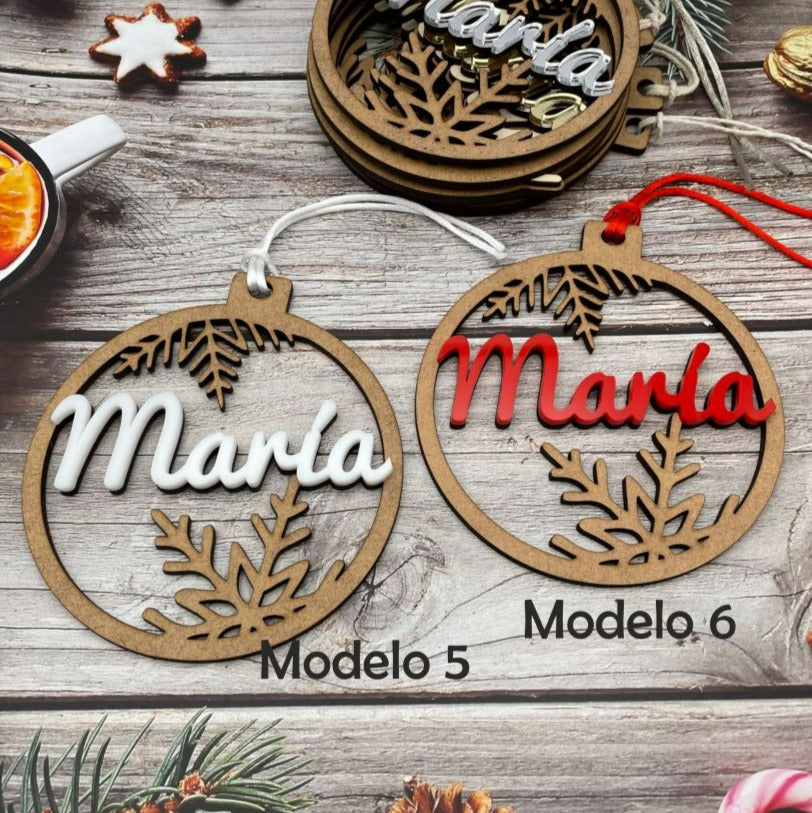Bola de Navidad "Nieve" personalizada con nombre.