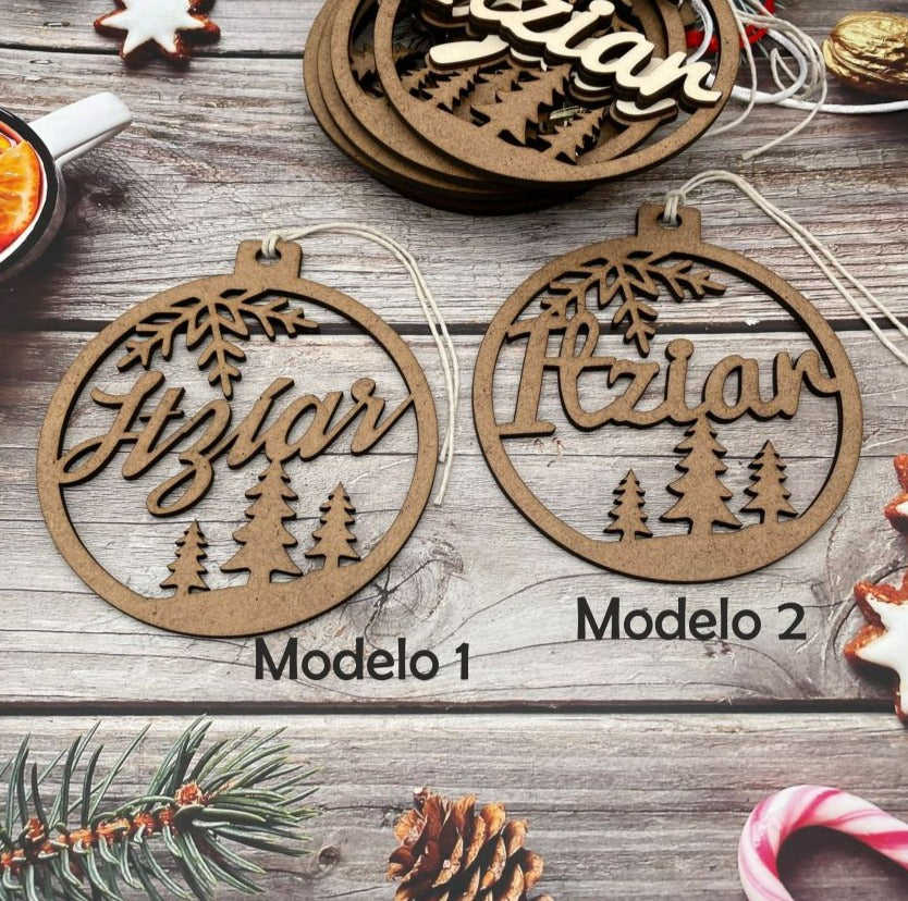 Christmas ball "Forest" personalized with name.