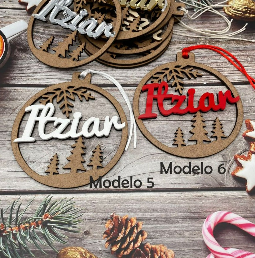 Christmas ball "Forest" personalized with name.