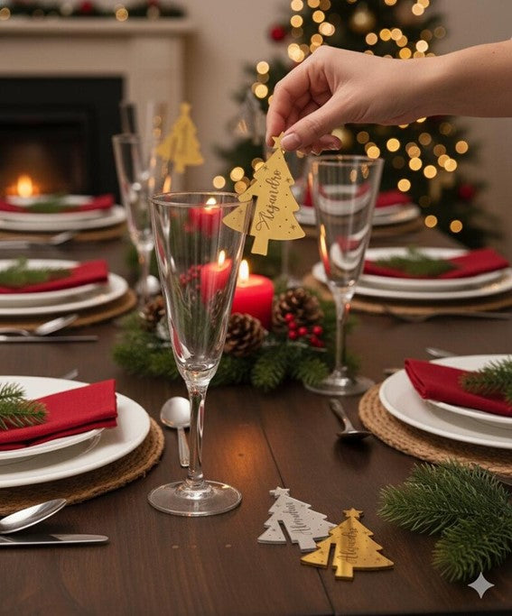 5 Names wooden placemarks with magnet