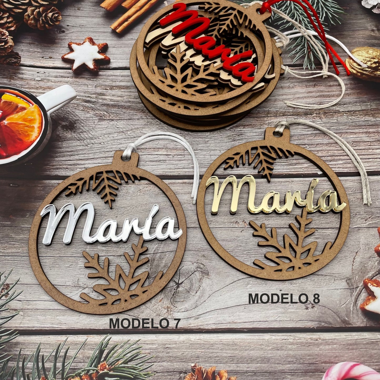 Bola de Navidad "Nieve" personalizada con nombre.