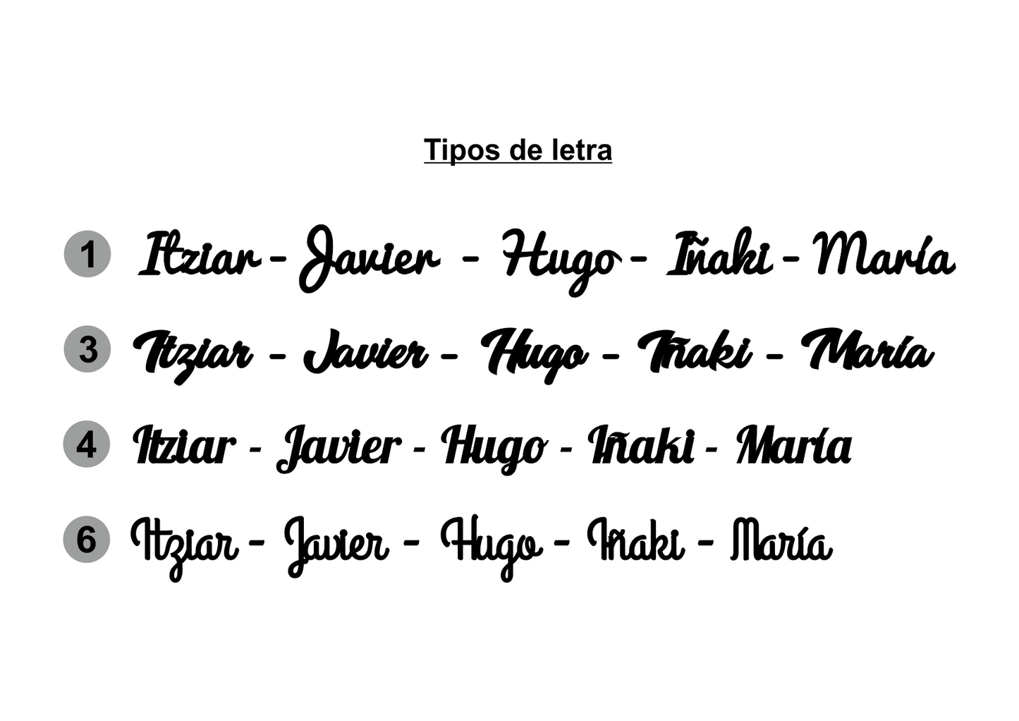 5 Lápices con nombre en metacrilato