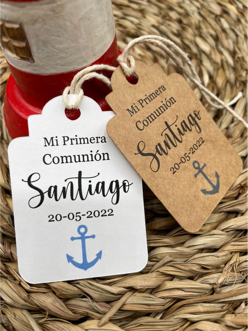 Tarjetas para detalle de comunión. Modelo Ancla