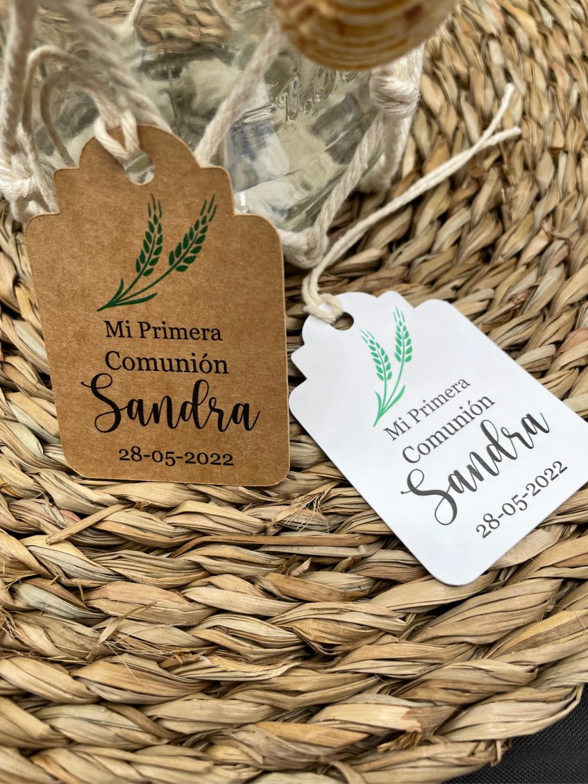 Tarjetas para detalle de comunión. Modelo Espiga