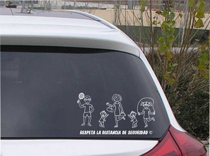Pegatina/Adhesivo de figuras de familia personalizada con 5 miembros