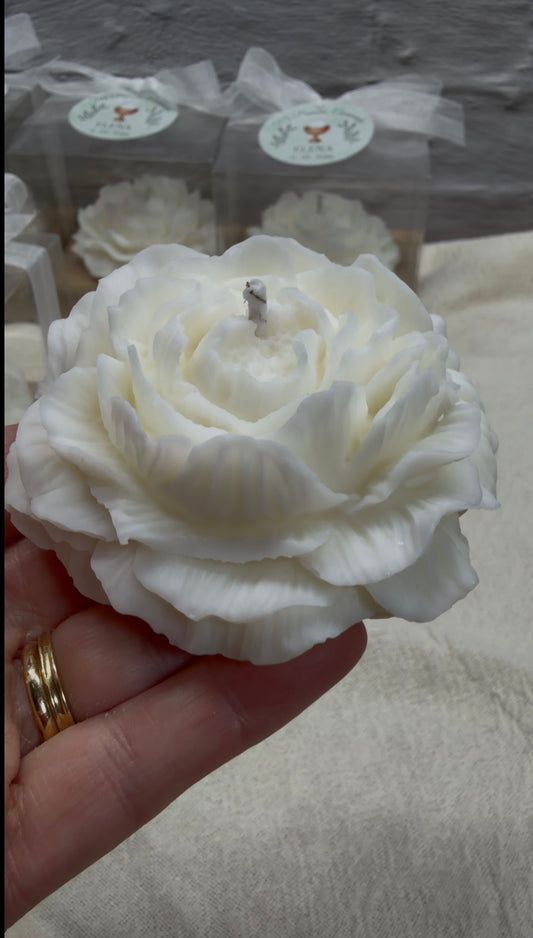 Vela Peonía Personalizada – Detalle para Invitados de Boda, Comunión y Bautizo