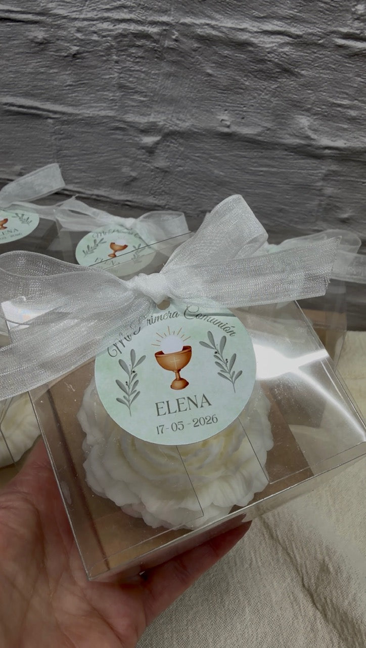 Vela Peonía Personalizada – Detalle para Invitados de Boda, Comunión y Bautizo
