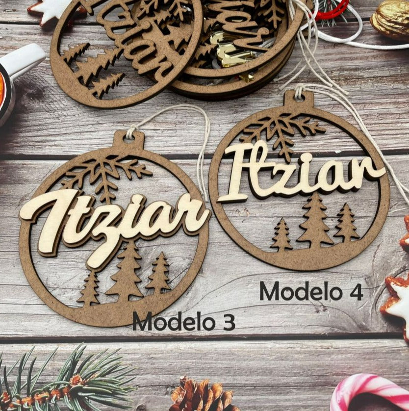 Christmas ball "Forest" personalized with name.