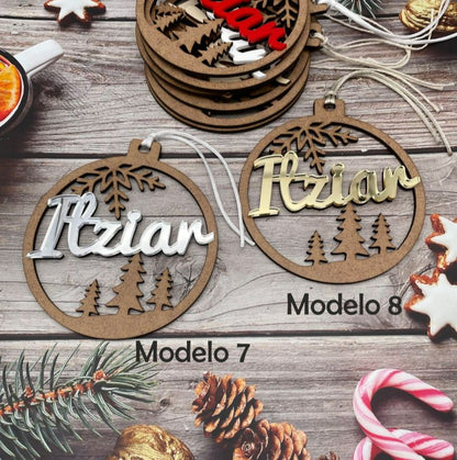 Christmas ball "Forest" personalized with name.