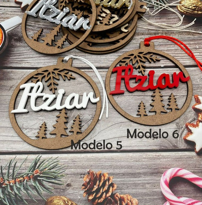 Christmas ball "Forest" personalized with name.
