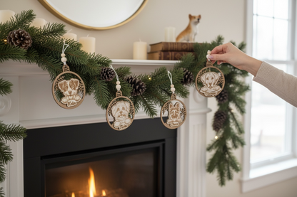 Bola de Navidad de madera "Mascotas"