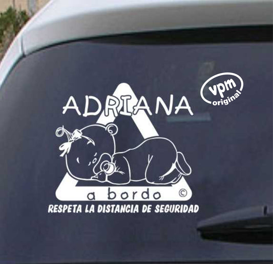 VPM09 Pegatina/Adhesivo BEBÉ A BORDO personalizado
