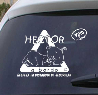 VPM010 Pegatina/Adhesivo BEBÉ A BORDO personalizado