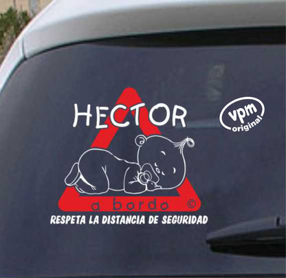 VPM010 Pegatina/Adhesivo BEBÉ A BORDO personalizado