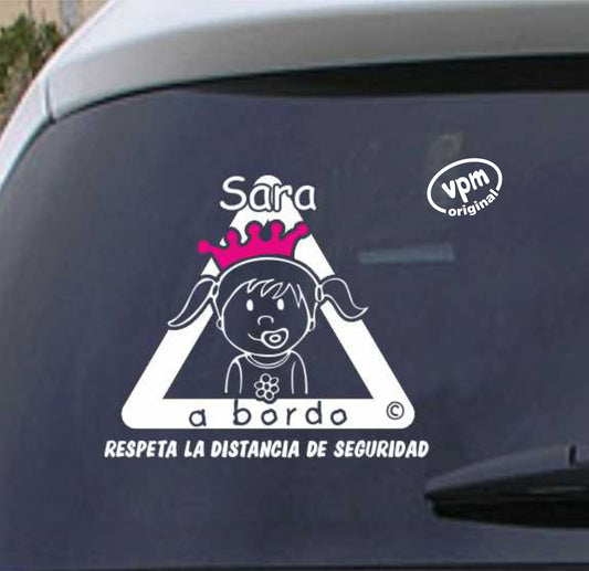 VPM026 Pegatina/Adhesivo BEBÉ A BORDO personalizado