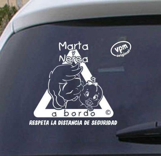 VPM029 Pegatina/Adhesivo BEBÉ A BORDO personalizado