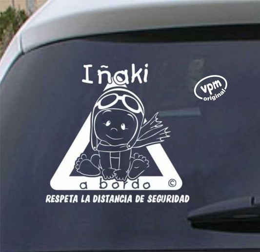 VPM032 Pegatina/Adhesivo BEBÉ A BORDO personalizado