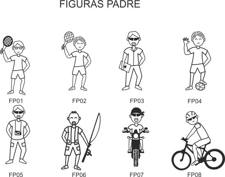 Pegatina/Adhesivo de figuras de familia personalizada con 2 miembros