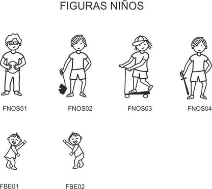 Pegatina/Adhesivo de figuras de familia personalizada con 2 miembros