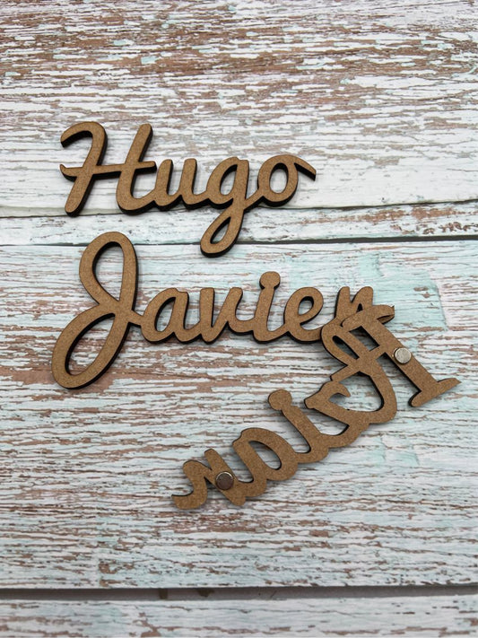 5 Names wooden placemarks with magnet