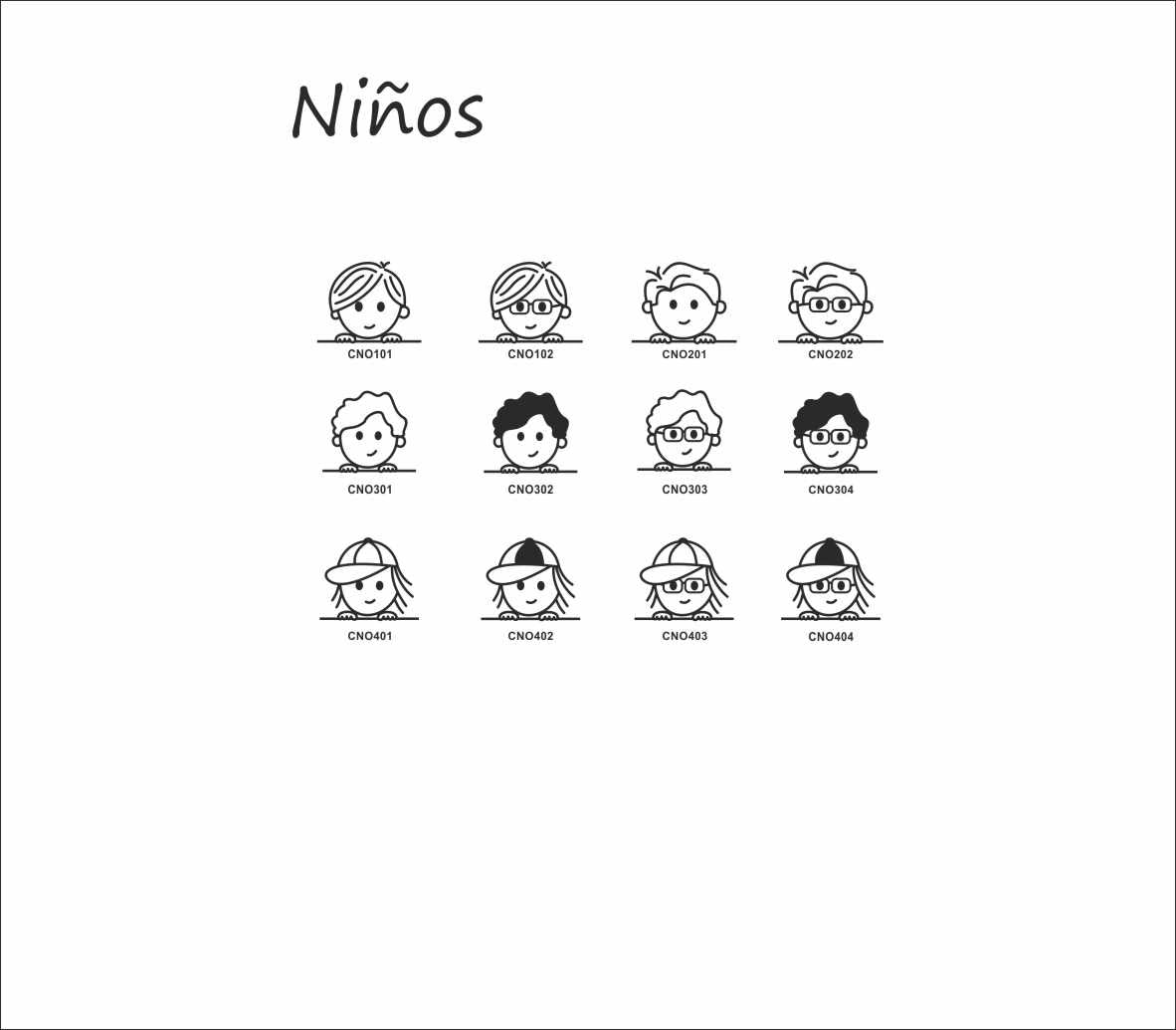 Pegatina/Adhesivo de caras de familia personalizada con 2 miembros