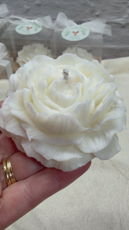 Vela Peonía Personalizada – Detalle para Invitados de Boda, Comunión y Bautizo